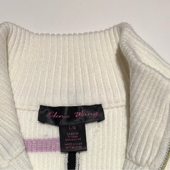 Striped Multicolor Women's Turtleneck Sweater - Picture 3 of 3